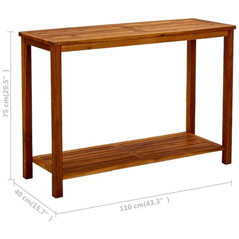 Tavolo Consolle Da Giardino 110x40x75cm Legno Massello Acacia - Foto 7