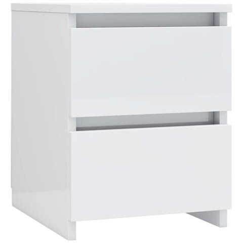 Comodino Bianco Lucido 30x30x40 Cm In Legno Multistrato - Foto 1