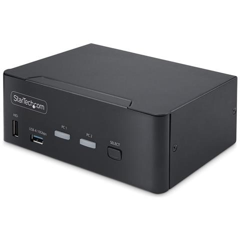 KVM Switch DisplayPort a 2 porte per doppio monitor, 8K 60Hz / 4K 144Hz, DP 1.4, 2x USB 10Gbps, 4x USB HID, commutazione con tasti di scelta rapida, TAA - Foto 1