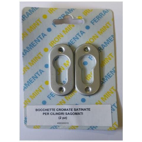 2 Pezzi - Bocchette Cromate Satinate Per Cilindri Sagomati - Foto 1