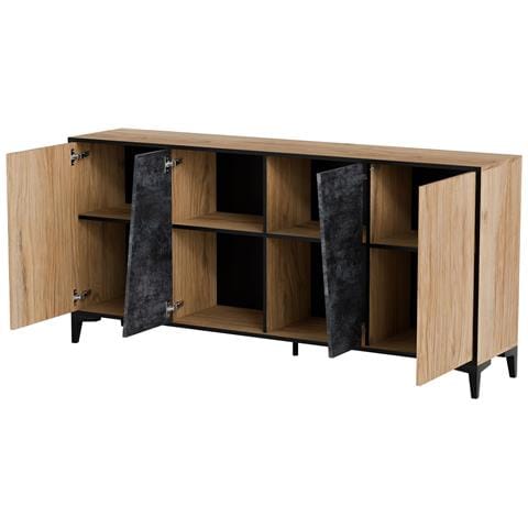 Cassettiera 4D OVO 180x38xH83 rovere /calcestruzzo - Foto 2