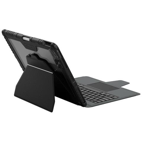 Custodia Con Tastiera Retroilluminata Per Ipad Pro 12,9“ / Air 13” Link Paraurti Rinforzato, Nero - Foto 3