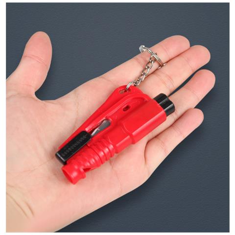 Portachiavi Con Rompivetro E Taglierino Per Cintura Di Sicurezza Rosso Red  Type A - Foto 2