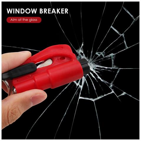 Portachiavi Con Rompivetro E Taglierino Per Cintura Di Sicurezza Rosso Red  Type A - Foto 5