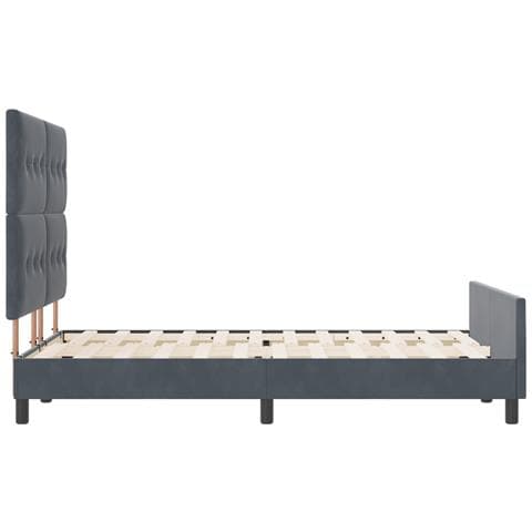 Rete letto Grigio scuro 160x200 cm Velluto - Foto 9