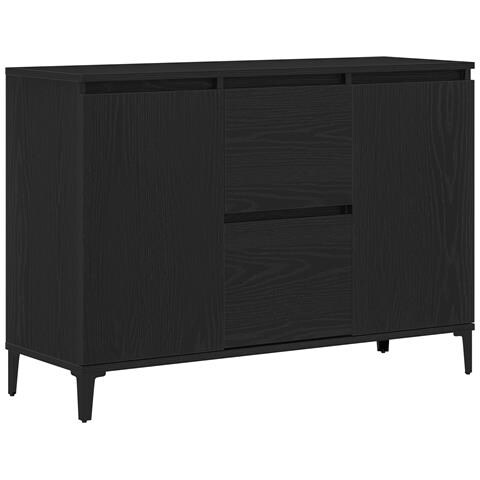 Credenza Nera in Rovere 104x35x70 cm in Legno Ingegnerizzato - Foto 1