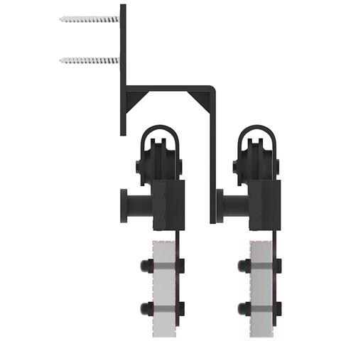 Kit di Binari per Porte Scorrevoli 152,5 cm Acciaio Nero - Foto 9