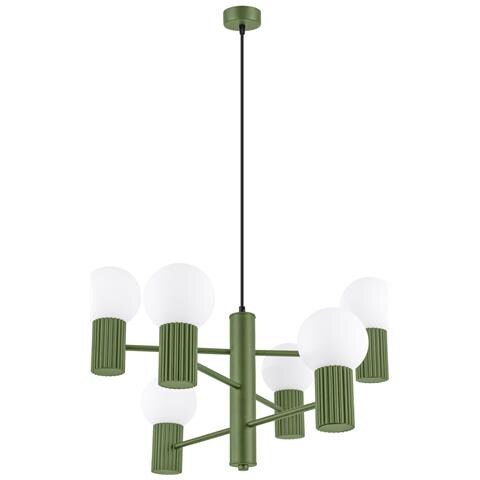Lampadario Halo 6 Verde Oliva Sl. 1832 - Moderno Lampadario Verde Oliva 230x64x64 Cm - Foto 1