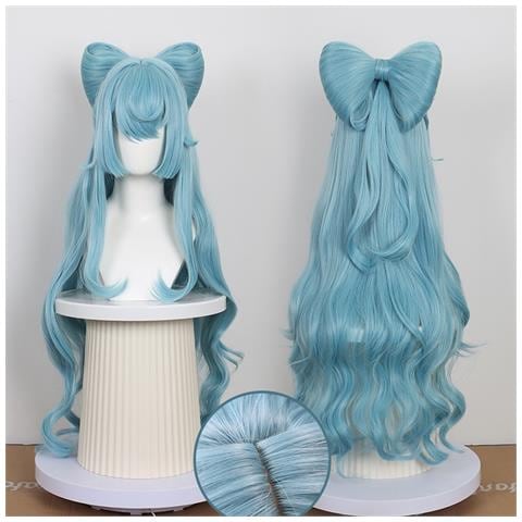 Parrucca Cosplay Azzurro Cielo - Fibra Ad Alta Temperatura, Regolabile, Stile Anime - Foto 2
