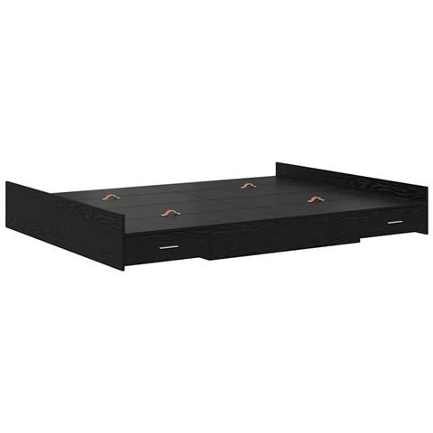 Struttura letto con contenitore Rovere nero 160 x 200 cm - Foto 1