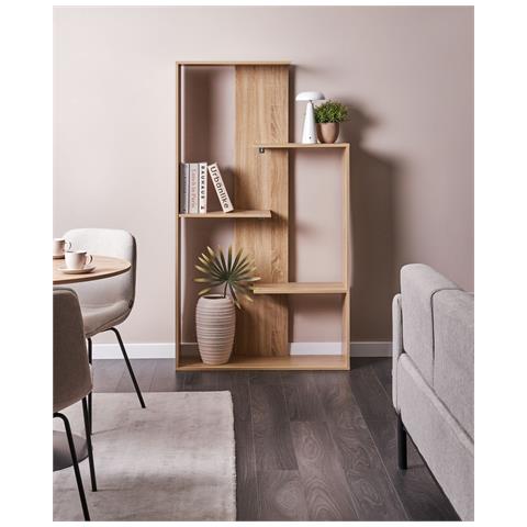 Libreria A 3 Ripiani Kahntah 163 Cm Marrone Chiaro - Foto 1