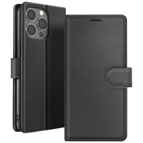 Custodia A Portafoglio Per Iphone 13 Pro Max Con Supporto E Linguetta Magnetica, Nero - Foto 1