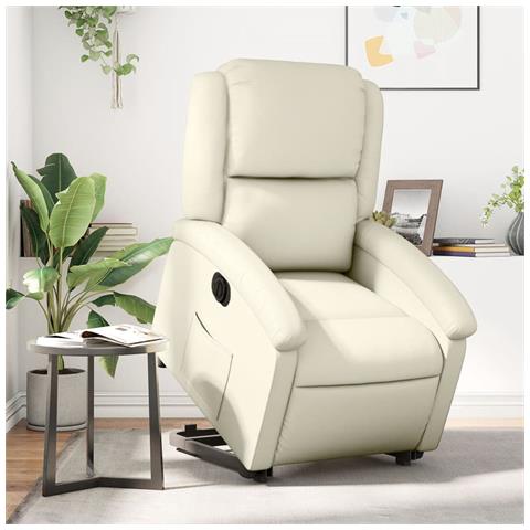 Poltrona Alzapersona Reclinabile Crema in Similpelle - Foto 2