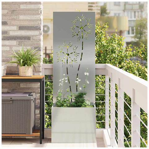 Vaso da Giardino con Pannello Decorativo Argento 50 x 140 cm - Foto 2