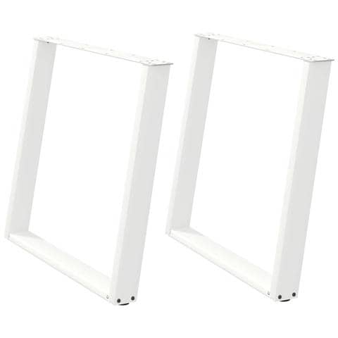 Gambe per tavolo da pranzo a forma di U 2 pz bianche 100x(72-73) cm in acciaio - Foto 2