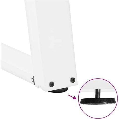 Gambe per tavolo da pranzo a forma di U 2 pz bianche 100x(72-73) cm in acciaio - Foto 9