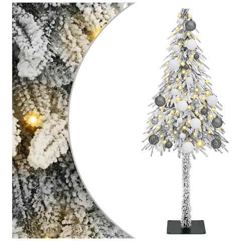 Albero di Natale con luci a strisce a LED Bianco 150 cm PE - Foto 1