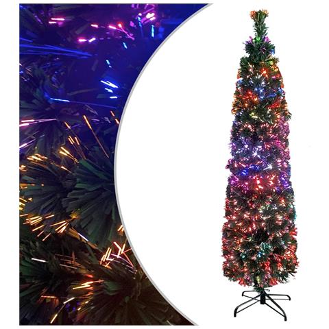 Lusso Casadino - Albero Natale Artificiale Sottile Supporto 240 Cm Fibra Ottica - Foto 2