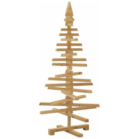 Albero di Natale in legno Marrone 120 cm Legno di pino massello - Foto 9