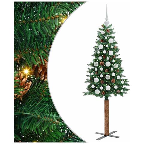 Albero di Natale snodato con 150 LED con supporto Verde 150 cm - Foto 1