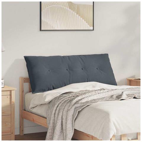 Cuscino per Schiena Grigio scuro 120 x 50 cm Tessuto in Cords - Foto 2