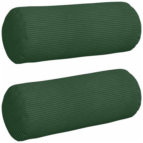 Cuscini a rullo 2 pcs Verde Scuro Ø 15 x 40 cm Tessuto in Cords - Foto 1