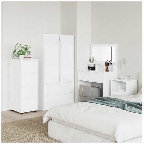 Armadio Bianco Lucido 40 x 48 x 105 cm Legno multistrato - Foto 2