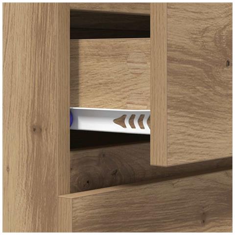 Credenza con cassetto Rovere artigianale 60 x 35 x 70 cm - Foto 9