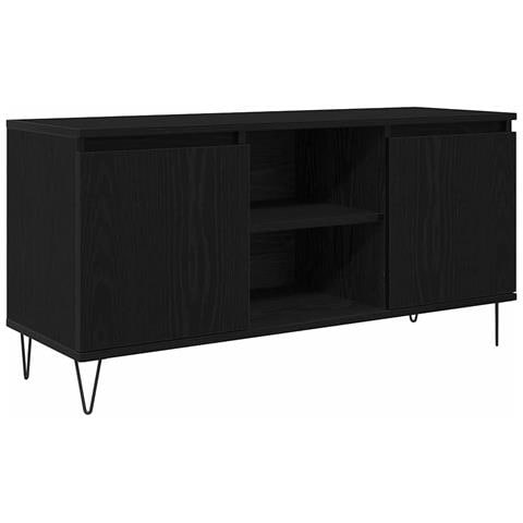 Mobile TV Rovere Nero 104 x 35 x 50 cm Legno multistrato - Foto 1