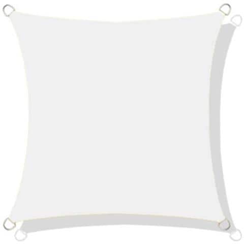 5x5 m Vela Ombreggiante Impermeabile Nylon Bianco Ombra da Giardino - Foto 1