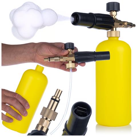 Lancia Schiumogena Bayonet 1l - Compatibile Con Idropulitrici Lavor | Max 180 Bar | Korpusso In Ottone | Regolazione Strumienia - Foto 1