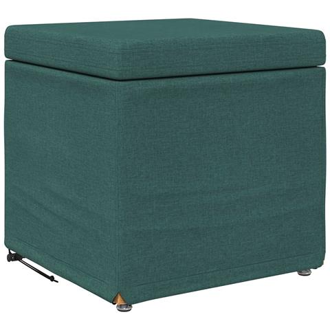 Pouf Verde Scuro 41 x 41 x 40 cm Tessuto e Legno Ingegnerizzato - Foto 1
