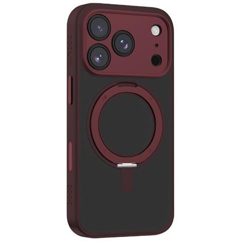 Cover per iPhone 17 Pro - TPU+PC, Vino, Con Soporte - Foto 1