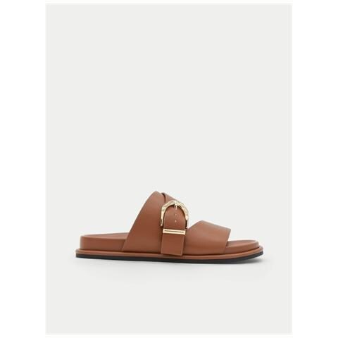 Flat Sandal Politre Camel Kamel Materiale Sintetico - Foto 1