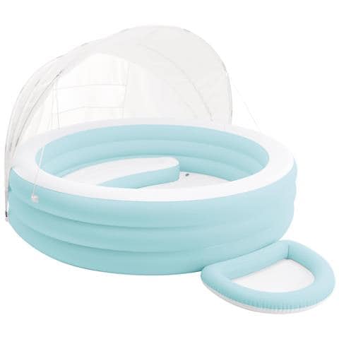 Float Lounge da Piscina con Tenda Azzurro Chiaro e Bianco - Foto 1