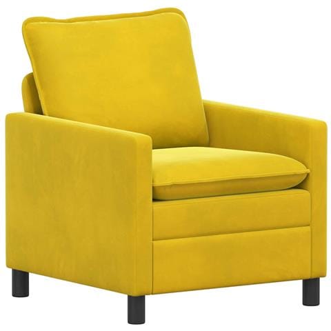 Divano Giallo 76 x 81 x 87,5 cm Velluto - Foto 1