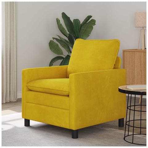 Divano Giallo 76 x 81 x 87,5 cm Velluto - Foto 2