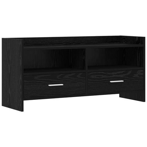 Mobile TV 100 x 33 x 47 cm Rovere Nero Legno ingegnerizzato - Foto 1