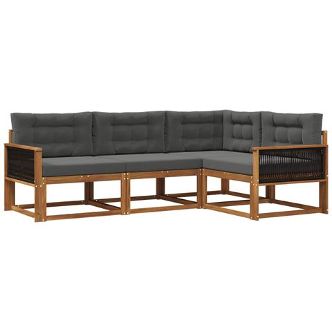 Set di divani da esterno con cuscino 4 pcs Naturale e Antracite - Foto 1