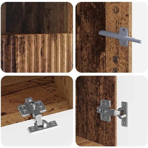 Mobile TV LED a 5 pezzi Legno antico Legno ingegnerizzato - Foto 2