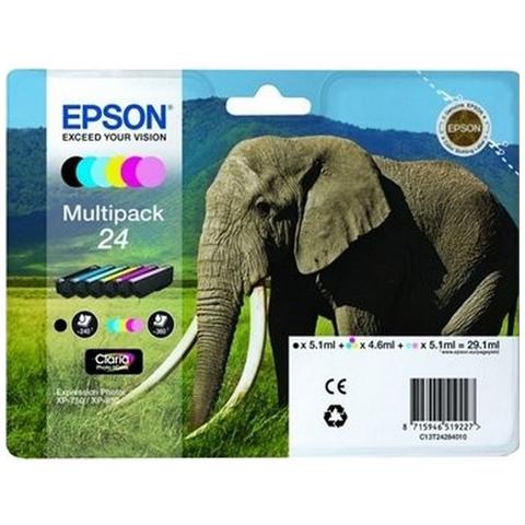 C13T24284010 Cartuccia Ink Originale a Colori Stylus Foto XP-750 XP-850 Capacità 2040 Pagine Blister 6 pezzi - Foto 5