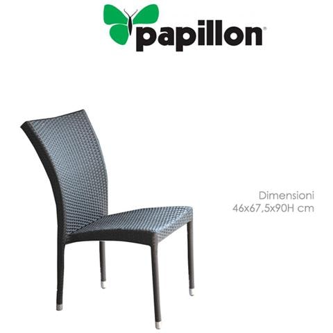 Sedia per esterni giardino impilabile salvaspazio mod. Sciacca Marrone - Foto 3