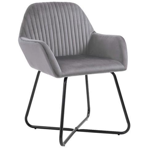 Sedie Da Pranzo 2 Pz Grigie In Velluto - Foto 8