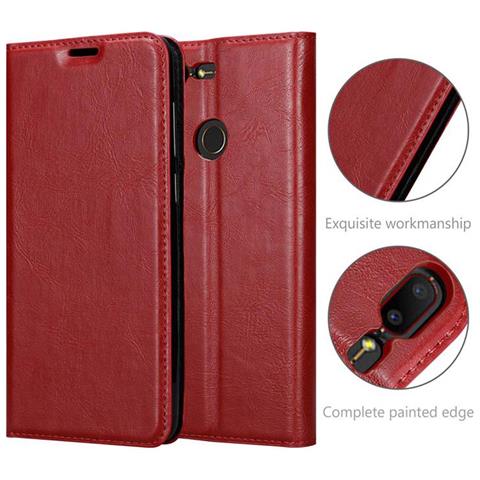 Custodia Compatibile Con Zte Nubia N3 In Rosso Mela - Coperchio Protettiva Con Chiusura Magnetica, Funzione Stand E Tasca Per Le Carte - Foto 9