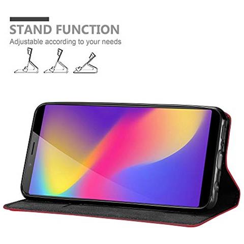 Custodia Compatibile Con Zte Nubia N3 In Rosso Mela - Coperchio Protettiva Con Chiusura Magnetica, Funzione Stand E Tasca Per Le Carte - Foto 2
