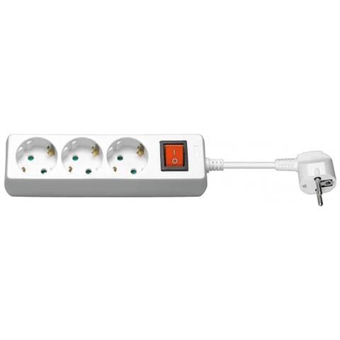 Gru003w-switch Prolunghe E Multiple 1,5 M 3 Presa[ e] Ac Interno Bianco (3-way Schuko Socket 1,5m White - With On / off Switch, - With Child Protection - Warranty: 25y)  - Foto 1