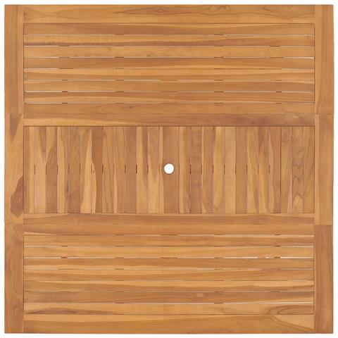 Tavolo Da Giardino 150x150x76 Cm In Legno Massello Di Teak - Foto 2