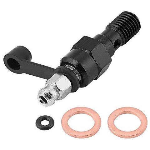 M10x1.0mm Moto Pompa Freno Pinza Vite Di Spurgo Con I Capezzoli Dado Raccordo E Dust Cap (nero)  - Foto 1