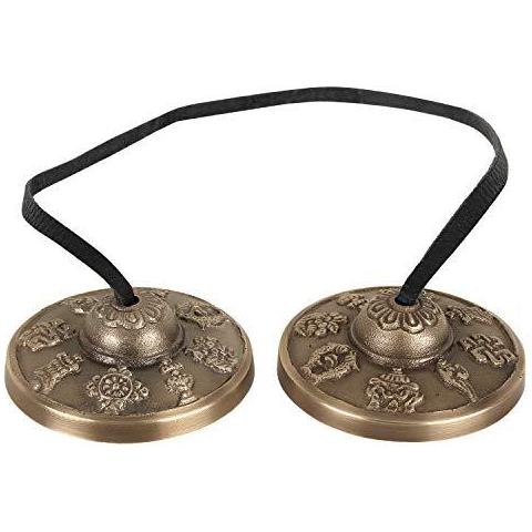 Tingsha Stile Tibetano Meditazione Campana 2.1 8 Lucky Simboli In Rilievo - Foto 1