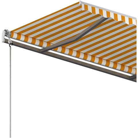 Tenda Retrattile Manuale Autoportante 400x300 cm Gialla Bianca - Foto 2